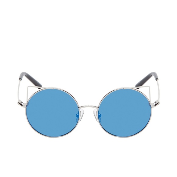 LINDA FARROW GALLERY Blue Mirrored Sunglasses